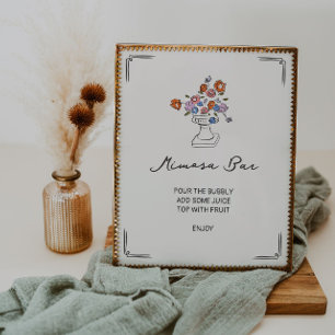 Póster Barra de Mimosa con orina floral de mano rápida