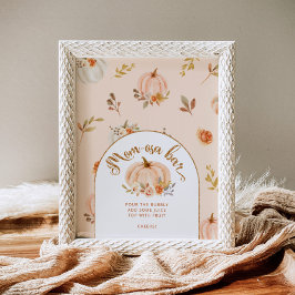 Póster Barra de mom-osa de calabaza naranja con lámina de