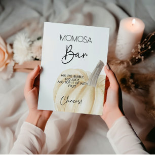 Póster Barra de Momosa de Baby Shower de calabaza