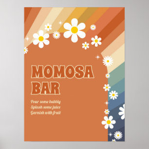Póster Barra de Momosa del Arcoiris Retro Vintage