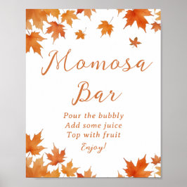 Póster Barra de Momosa para Baby Shower de Otoño