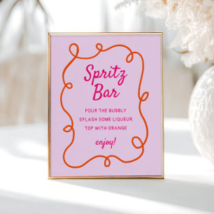 Póster Barra de Naranja rosado Squiggle Spritz