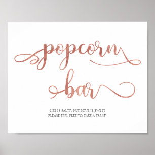 Póster Barra de palomitas   Rosa Rótulo de Bodas populare