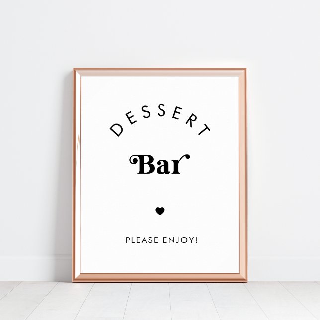 Póster Barra de postre de guión retro Rótulo Boda blanco  (Subido por el creador)