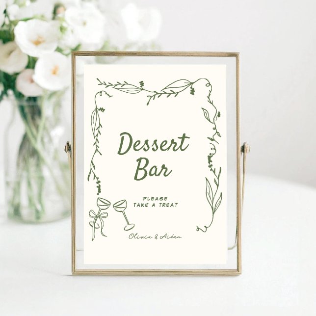 Póster Barra de postres con mano verde dibujada de forma  (Subido por el creador)