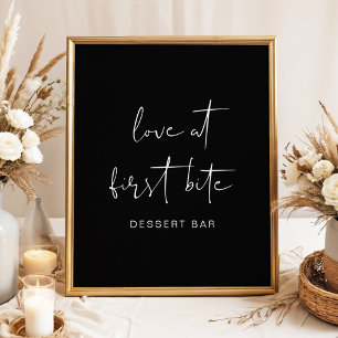 Póster Barra de Postres de Boda Minimalista Moderna y Osc