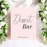Póster Barra de Postres para Fiesta de Despedida de Solte<br><div class="desc">Letrero Cartel de Barra de Postres para Boda en Rosa Claro con Caligrafía Elegante. Este producto es parte de una colección, por favor revise nuestra colección en la tienda abajo para encontrar artículos que coincidan.</div>