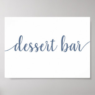 Póster Barra de postres simple Dusty Blue Cualquier Rót