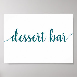 Póster Barra de postres simple   Verde azulado Aqua Cualq