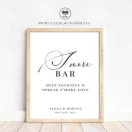 Póster Barra de S'more Boda Elegante Moderna