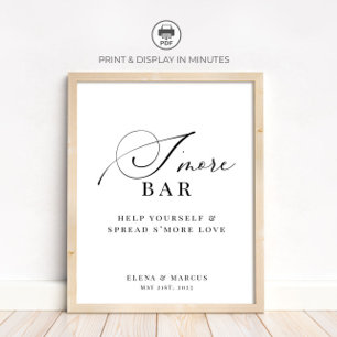 Póster Barra de S'more Boda Elegante Moderna