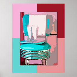 Póster Barra de soda retro 50