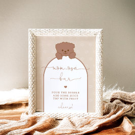 Póster Barra de Teddy Bear simple mínima Baby Shower Mom-