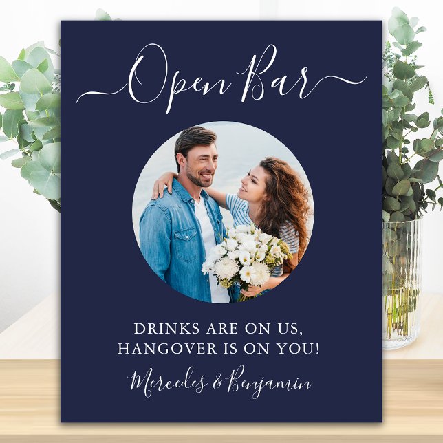 Póster Barra Libre Foto Personalizada Bodas Bebidas Azul  (Subido por el creador)