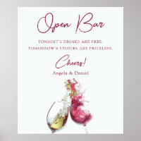 Barra Libre Vino Tinto y Blanco Elegante Boda de B