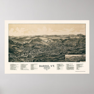Póster Barra, mapa panorámico del VT - 1891