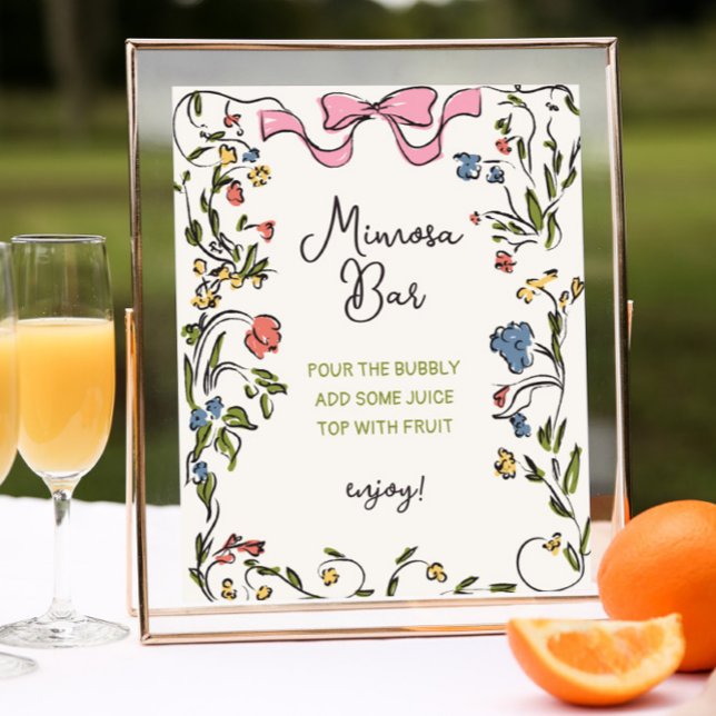 Póster Barra Mimosa de ducha de novia con barrido de flor (Subido por el creador)