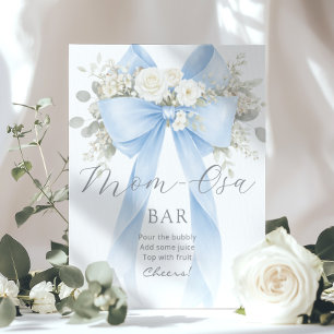 Póster Barra Momosa Azul Lazo Floral Burbujeante