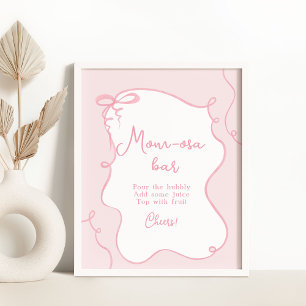 Póster Barra retro ondulada rosa de arco mami-osa