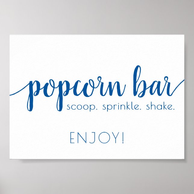 Póster Barra simple de palomitas | Azul francés Cualquier (Frente)