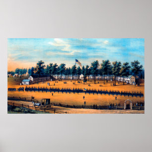 Póster Barracas de Belger Baltimore Guerra Civil Md 1863