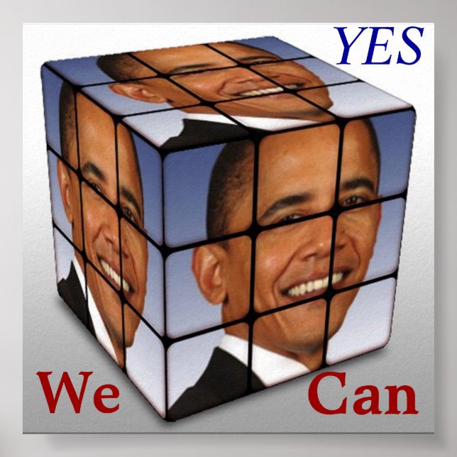 Póster Barrack Obama Cubo, SÍ Podemos (Frente)