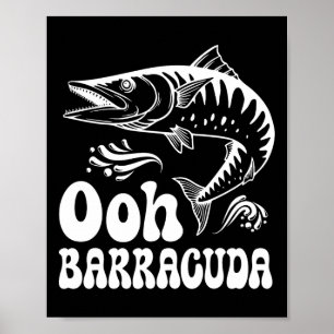 Póster Barracuda Divertido Ohh Pescando Para Amantes De L