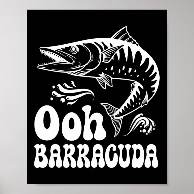 Póster Barracuda Divertido Ohh Pescando Para Amantes De L (Frente)