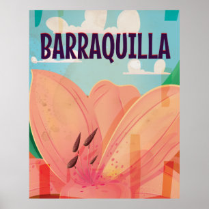 Póster Barraquilla Colombia Vintage Travel Poster