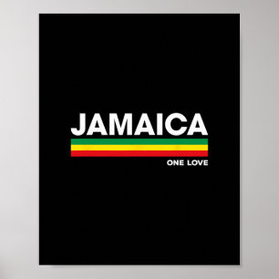 Póster Barras de color reggae retro de Jamaica Vacaciones