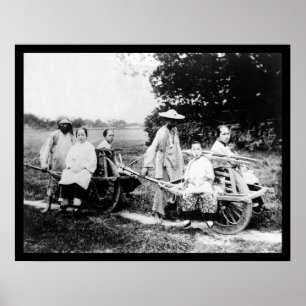 Póster Barras de ruedas de pasajeros China 1910