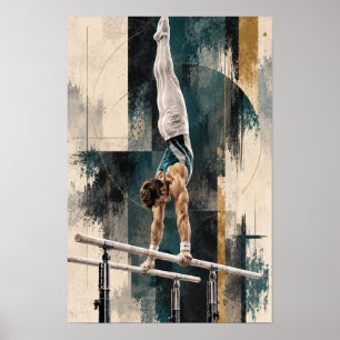 Póster Barras Paralelas Gimnasia Gimnasta Masculino Parad