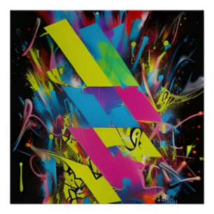 Póster Barras y Explosión de Color