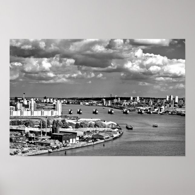 Póster Barrera de Inundación del Río Támesis Greenwich Lo (Frente)