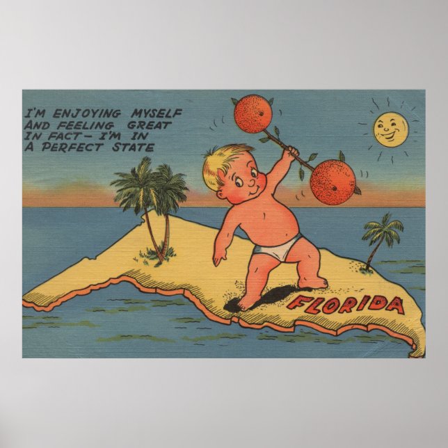 Póster Barrera de Levantamiento Infantil de Naranjas (Frente)