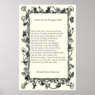 Póster Barrett Browning - Sonnets de la portuguesa 43
