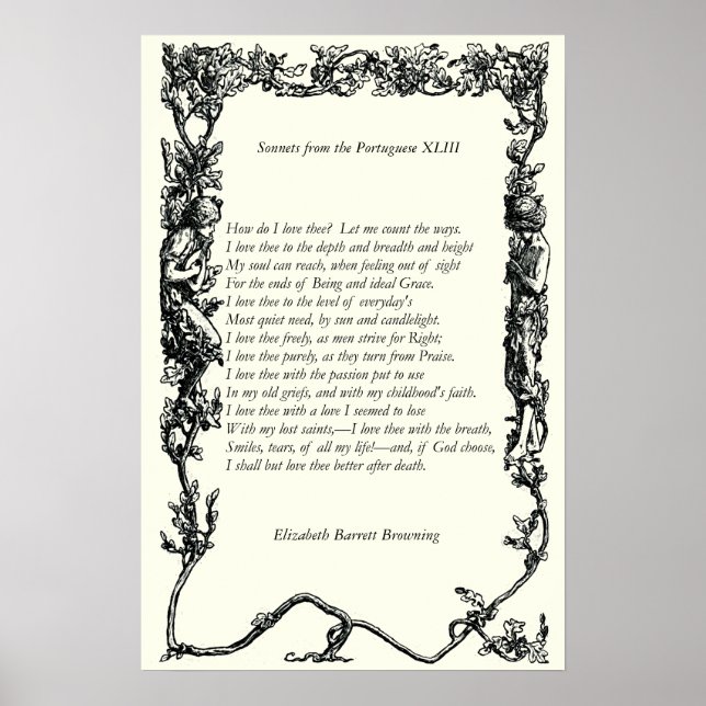 Póster Barrett Browning - Sonnets de la portuguesa 43 (Frente)