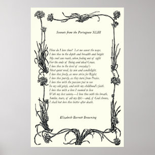 Póster Barrett Browning - Sonnets de la portuguesa 43