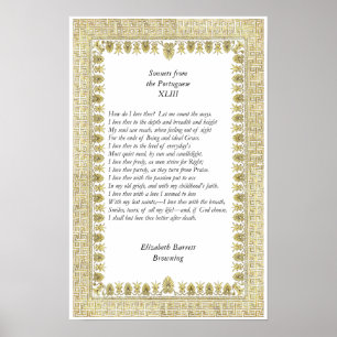 Póster Barrett Browning - Sonnets de la portuguesa #43