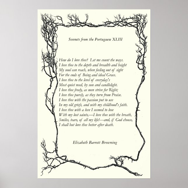 Póster Barrett Browning - Sonnets de la portuguesa 43 (Frente)
