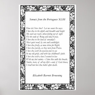 Póster Barrett Browning - Sonnets de la portuguesa 43