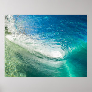 Póster Barriga de olas del Océano Pacífico