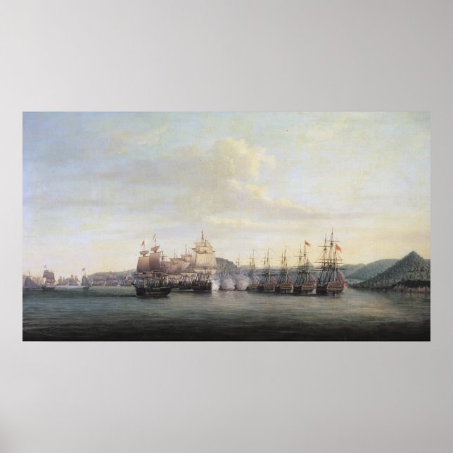 Póster Barrington's Action at Santa Lucia, 1778 (Frente)