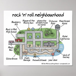 Póster barrio de rock n roll