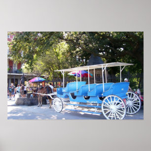 Póster Barrio francés de New Orleans del caballo y del