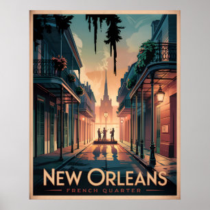 Póster Barrio Francés de Nueva Orleans