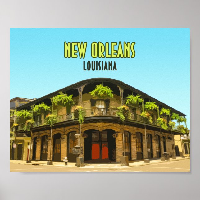 Póster Barrio Francés de Nueva Orleans (Frente)