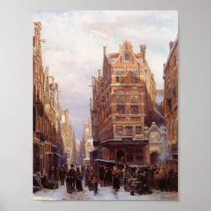 Póster Barrio judío en Ámsterdam (escena de la ciudad vie