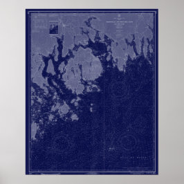 Póster Barrio Monte el puerto Desert ME Mapa Gráfico naum