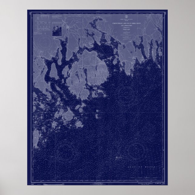 Póster Barrio Monte el puerto Desert ME Mapa Gráfico naum (Frente)